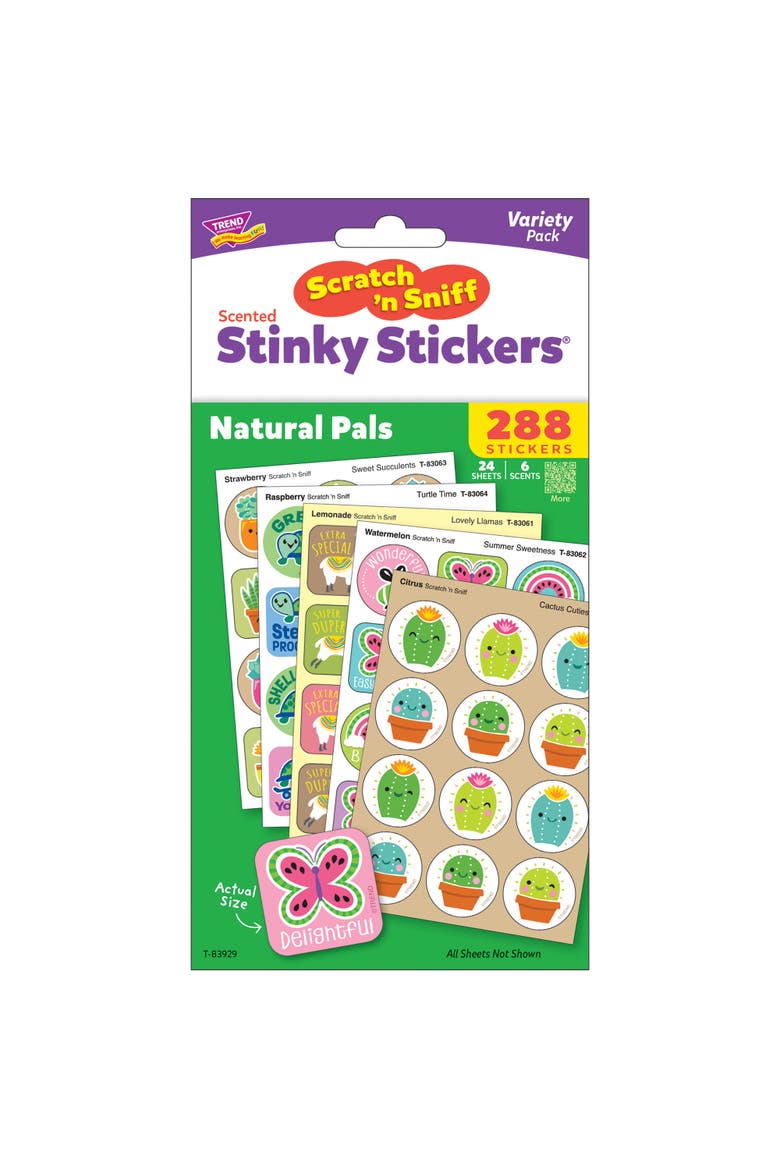 Scratch N Sniff Natural Pals, 288 Count Scented Stickers, Main, color, Multicolored