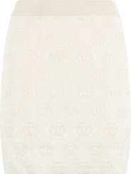 PHILIPP PLEIN Merino Wool Mini Skirt Jacquard Monogram Women