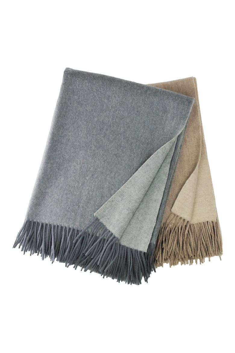 Australian Merino Wool Reverse Throw Blanket, Alternate, color, oatmeal-ivory