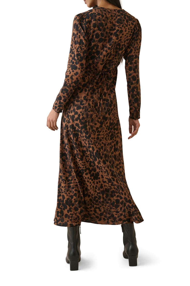 Aida Long Sleeve Maxi Dress, Alternate, color, BROWN