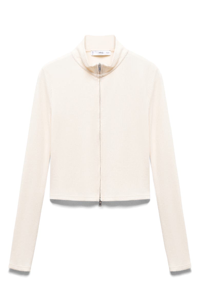 MANGO Loreto Fitted Crop Zip Cardigan, Alternate, color, 
