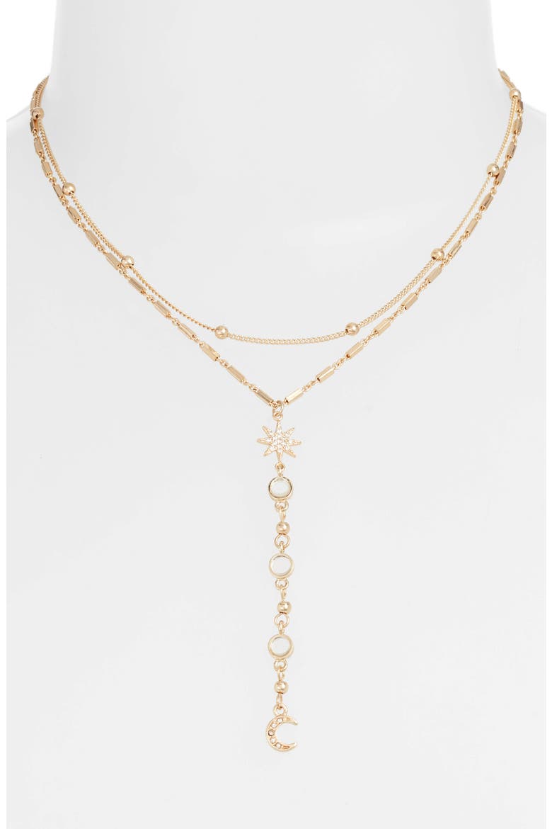 Lariat Choker Necklace, Main, color, GOLD