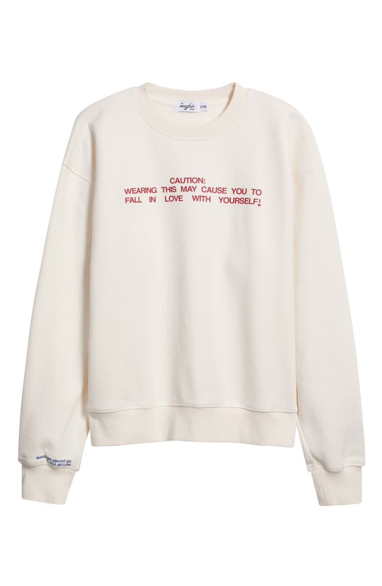 THE MAYFAIR GROUP Self Love Club Fleece Graphic Sweatshirt, Alternate, color, Cream