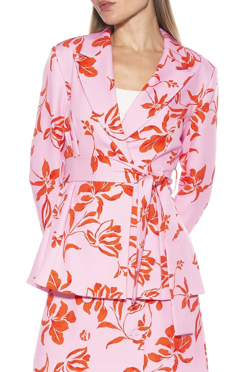 Alexia Admor Olya Jacket Blazer, Alternate, color, Pink Floral