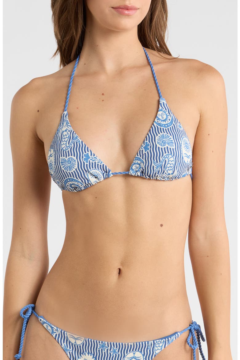 Catalina Waves Triangle Bikini Top, Main, color, VINTAGE BLUE