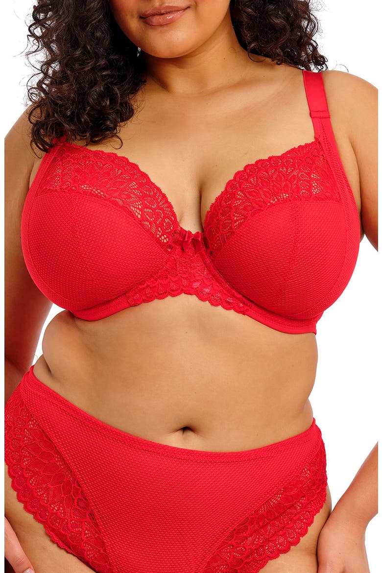 Tiernie Underwire Plunge Bra, Main, color, RED