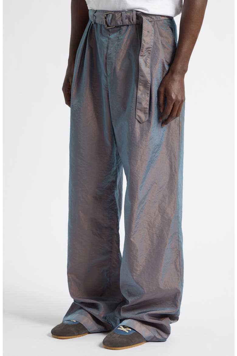 Preaches Belted Pleated Wide Leg Pants, Alternate, color, SKY