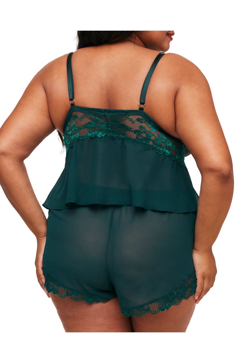 Adore Me Tammy Camisole & Shorts Set Lingerie, Alternate, color, Green