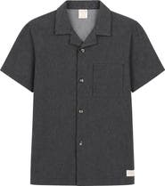 TINY TRIBE Kids' Short Sleeve Cotton Blend Camp Shirt