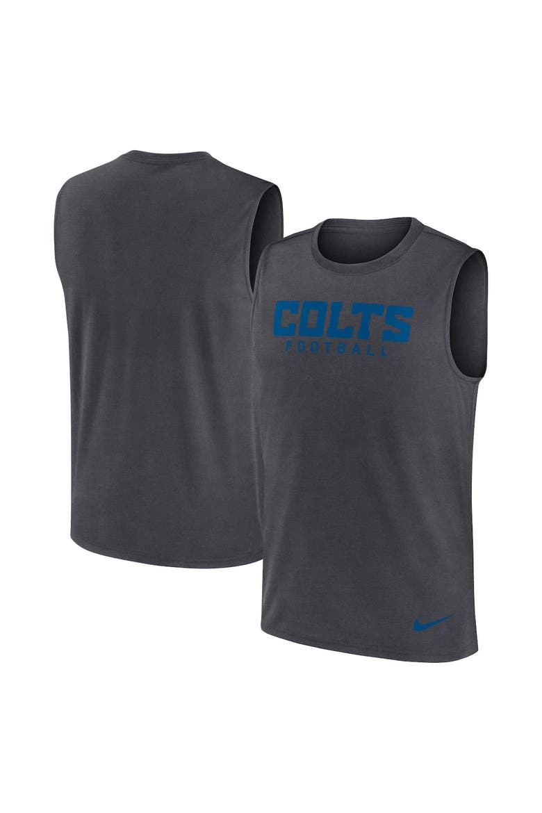 Men's Nike Charcoal Indianapolis Colts Primetime Legend Performance Muscle Tank Top, Main, color, Charcoal