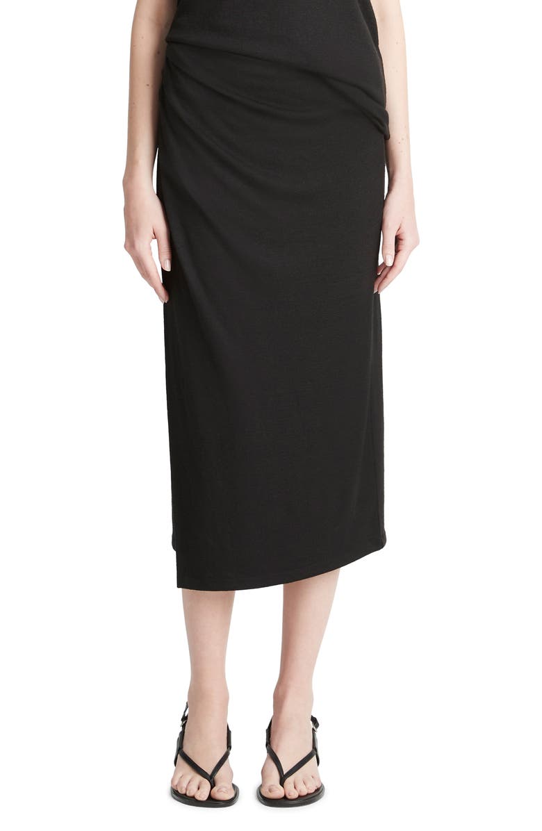 Vince Side Drape Knit Midi Skirt, Main, color, 