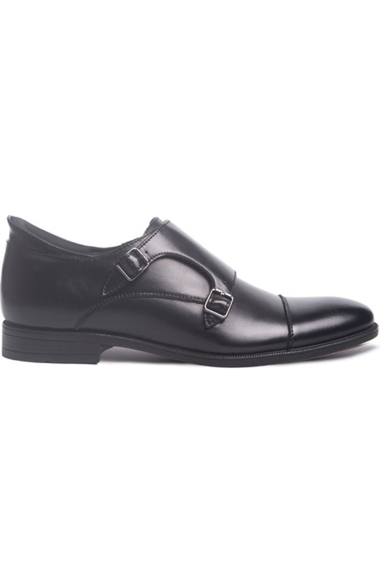 Marc Joseph New York Olive Street Hands Free Technology Leather Double Monk Dress Oxford, Alternate, color, Black Napa Leather