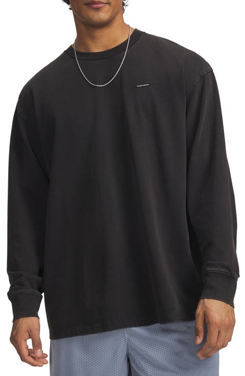 Oversized Washed Long Sleeve Performance T-Shirt