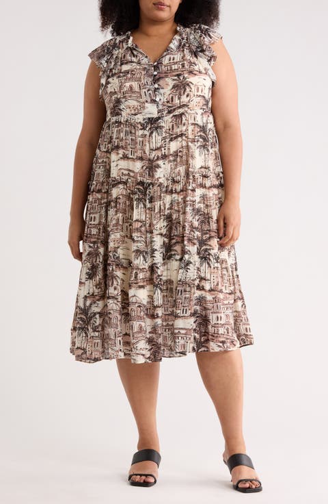 Flutter Sleeve Midi Dress