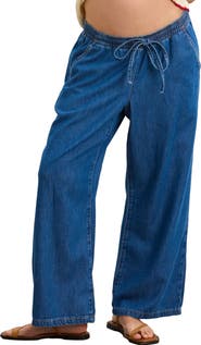 HATCH The Drapey Denim Wide Leg Pant