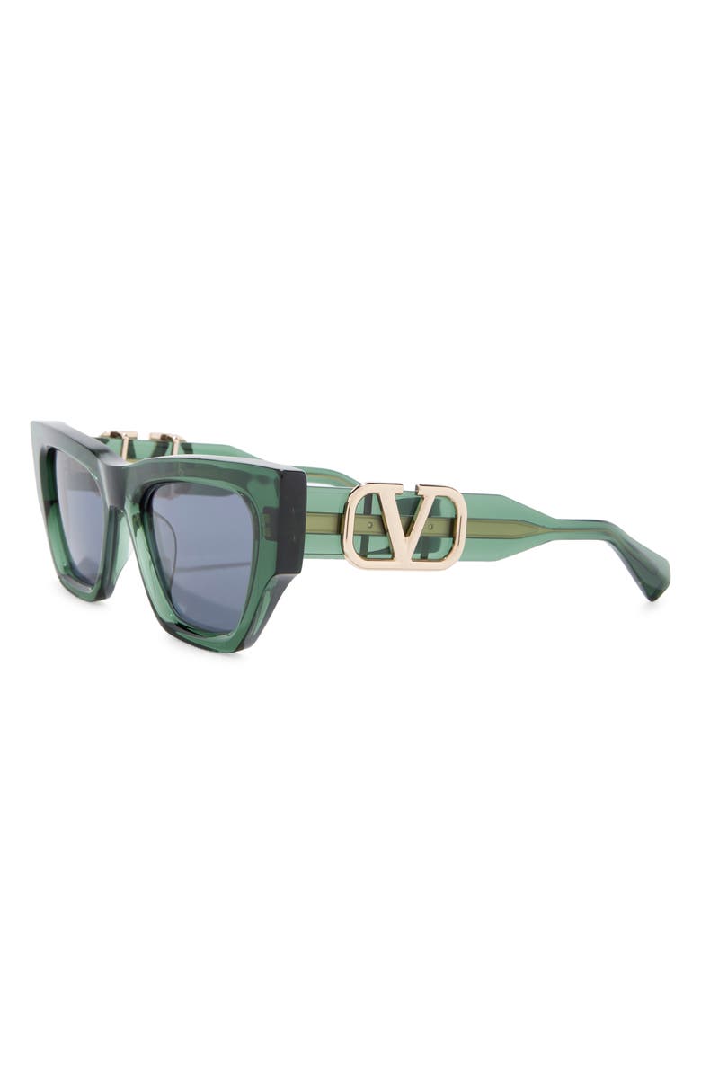 Valentino 52mm Cat Eye Sunglasses, Alternate, color, Green Green Grey