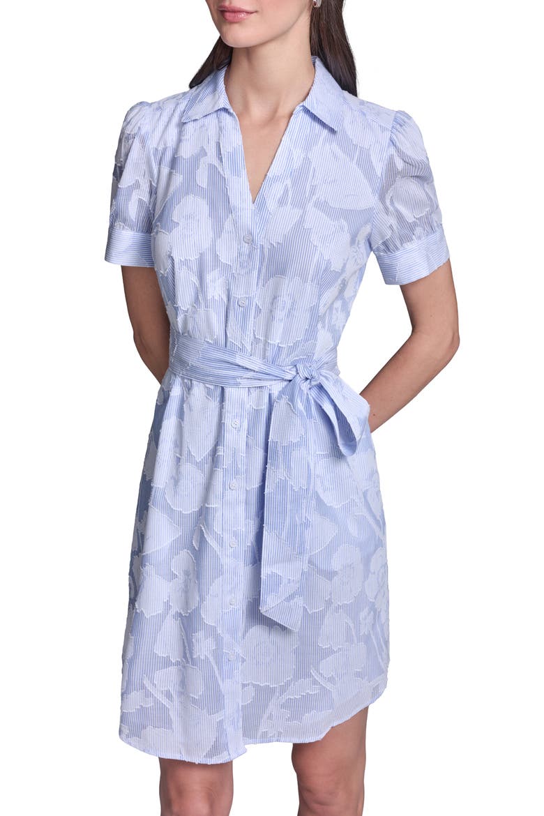 Floral Burnout Shirtdress, Alternate, color, BLUE MULTI