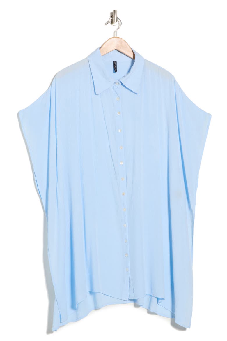 Sharkbite Button-Up Coverup, Alternate, color, BLUE