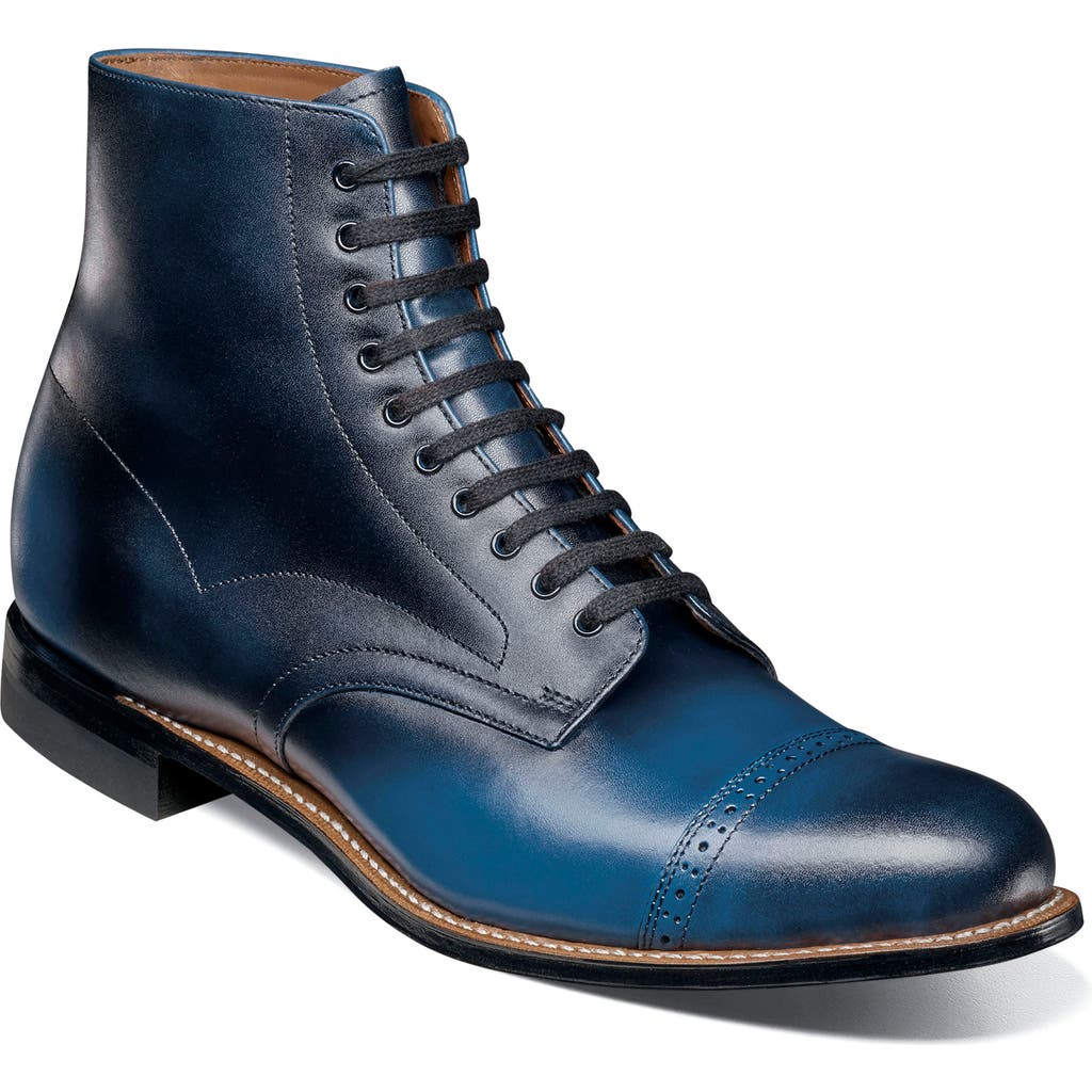 Stacy Adams Madison Cap Toe Lace Up Boot In Blue