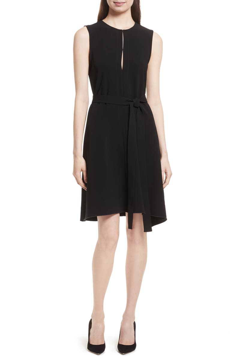 Theory Desza Belted Admiral Crepe Fit & Flare Dress, Main, color, 