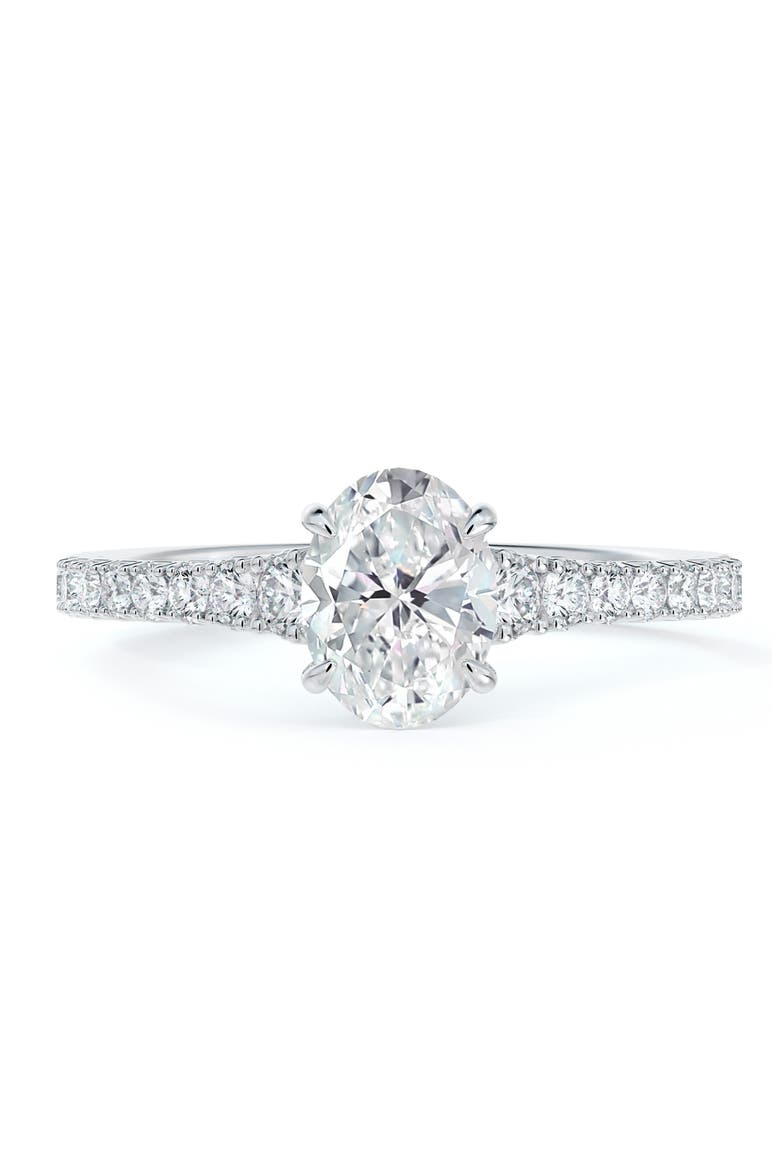 Icon™ Setting Oval Diamond Engagement Ring with Diamond Band, Alternate, color, PLATINUM-D0.50CT