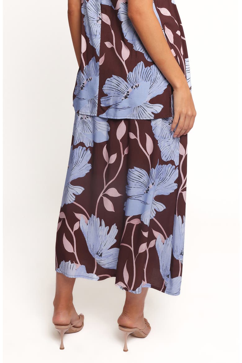 Angie Floral Midi Skirt, Alternate, color, BLUE POPPIES