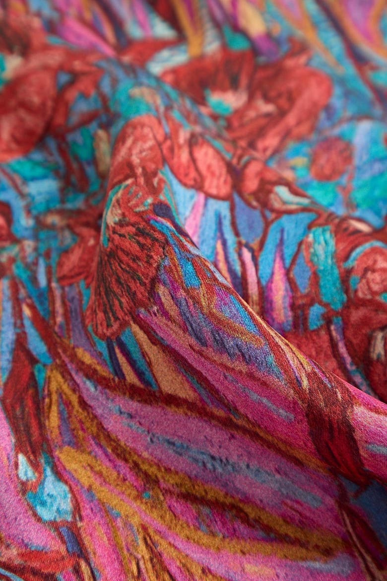 Pure Silk Abstract Square Scarf, Alternate, color, Multi