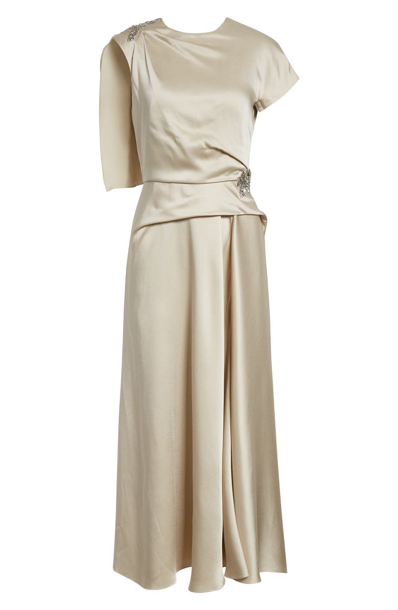 Erdem Drape Satin Gown, Alternate, color, Champagne