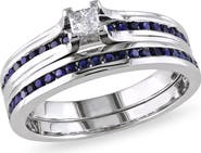 Julianna B. Created Blue Sapphire & Diamond Bridal Ring Set