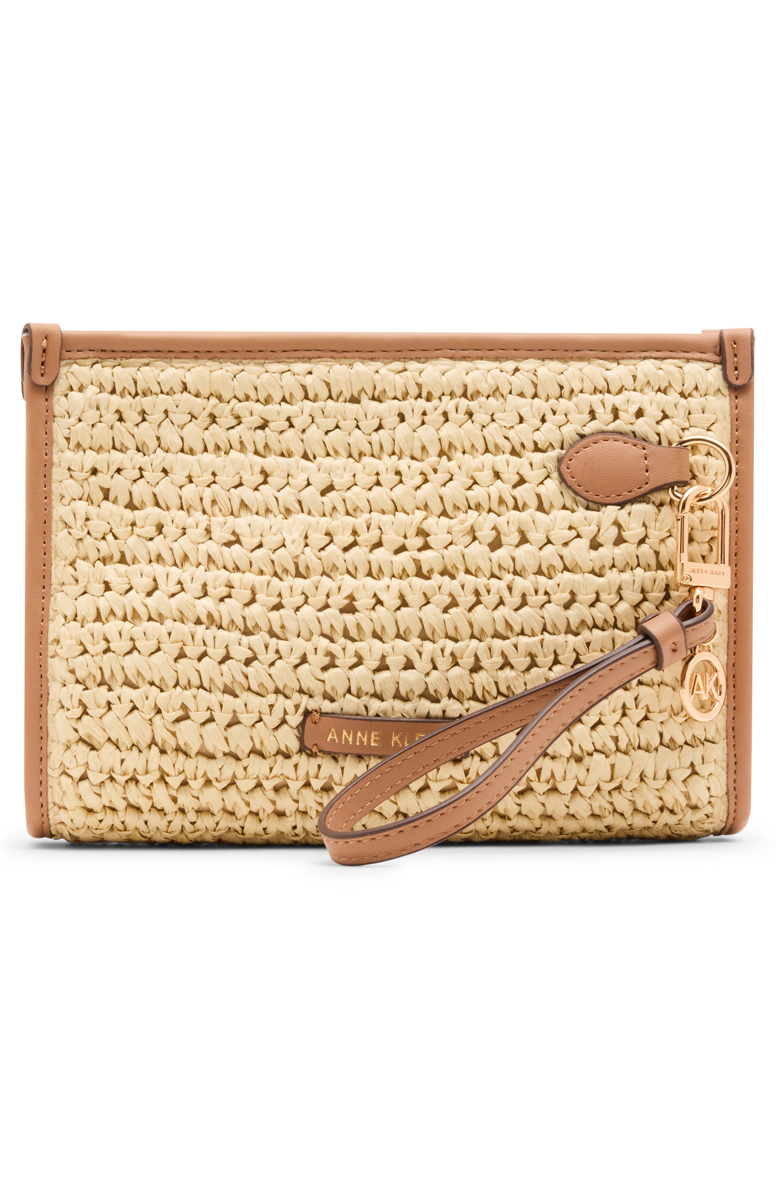 Anne Klein Rhinestone Woven Wristlet, Alternate, color, 