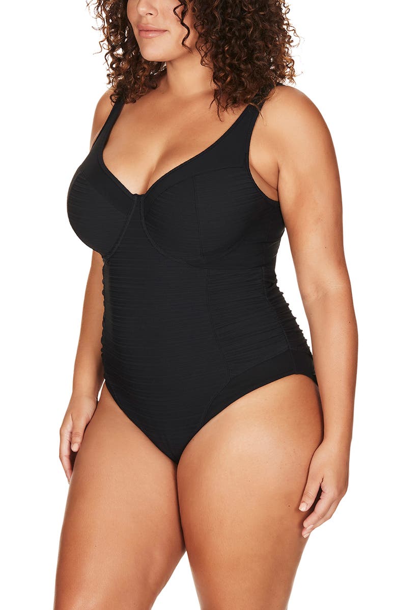 Artesands Aria Giotto D-, DD- & E-Cup Ruched One-Piece Swimsuit, Alternate, color, 