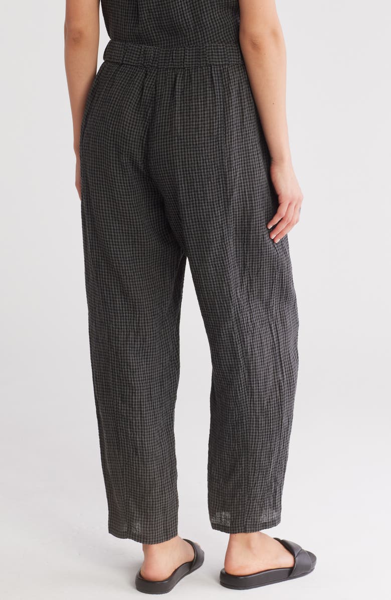 Eileen Fisher Microcheck Organic Linen Lantern Pants, Alternate, color, 