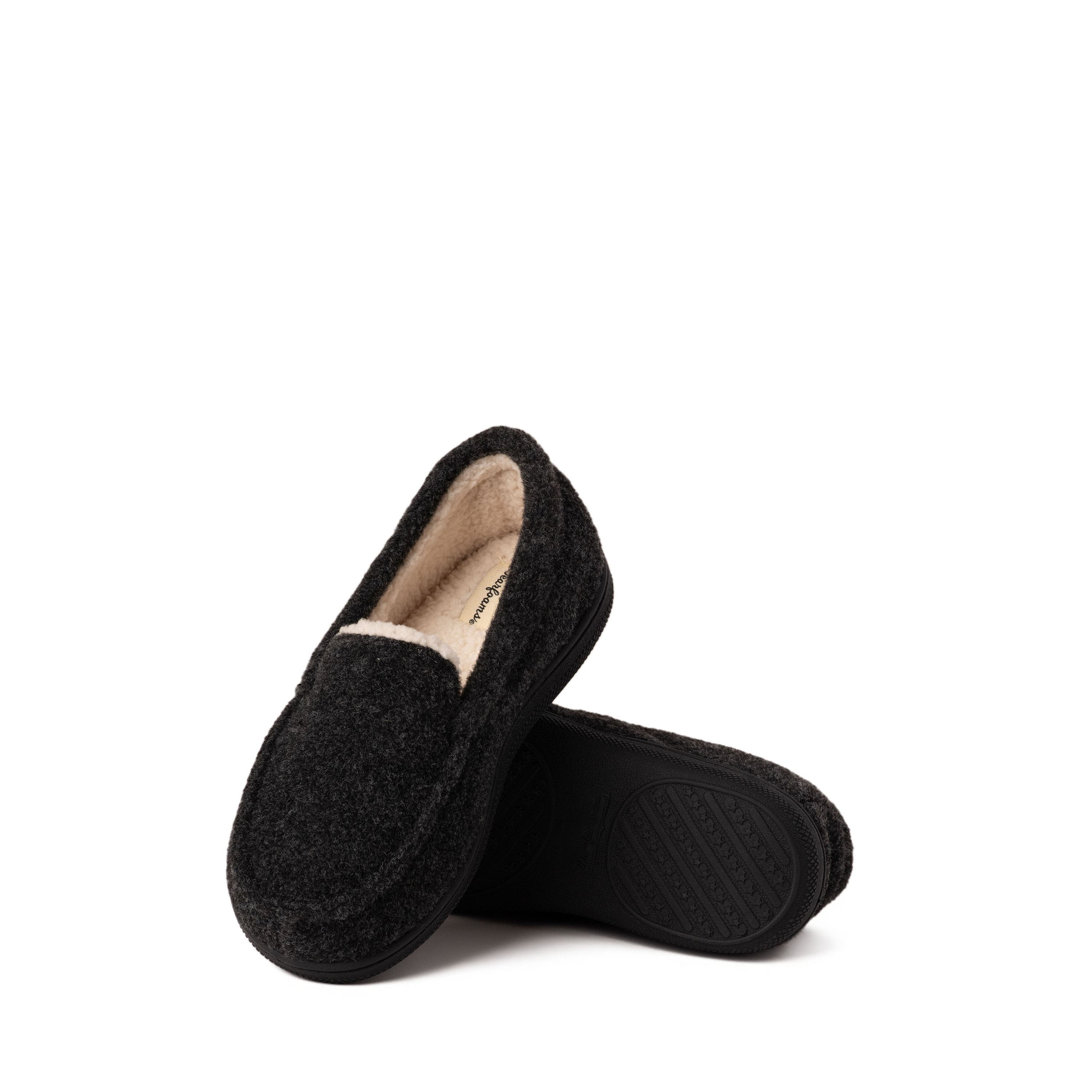 DEARFOAMS Kids Amari Moccasin Slipper, Alternate, color, Black