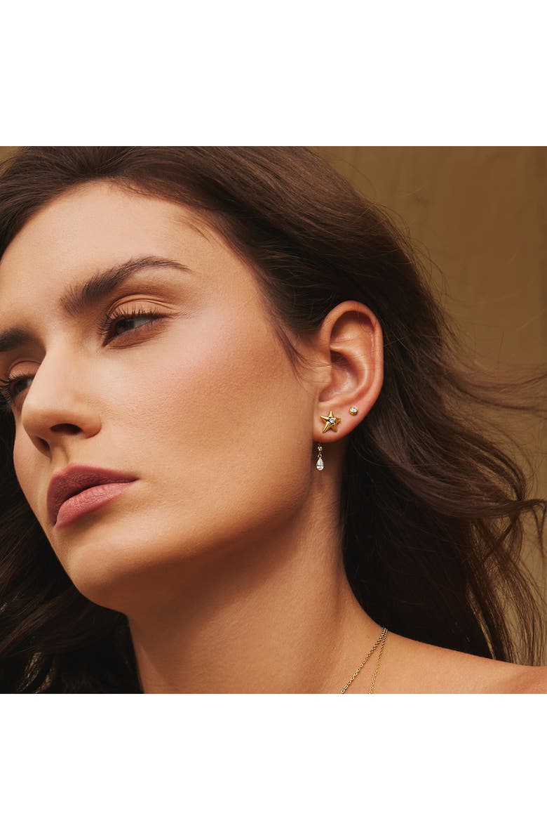 ANIA HAIE Sparkling Star Jacket Earrings, Alternate, color, Shiny Gold