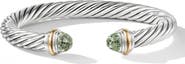 David Yurman Classic Cable Bracelet in Sterling Silver with 14K Yellow Gold and Semiprecious Stones, 7mm