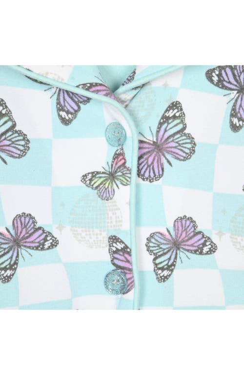 Cloud Nine Two-piece Short Pajamas & Scrunchie Set In Turquoise