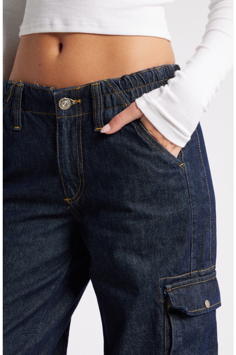 Cyber Y2K Denim Cargo Pants, Alternate, color, WASHED DENIM
