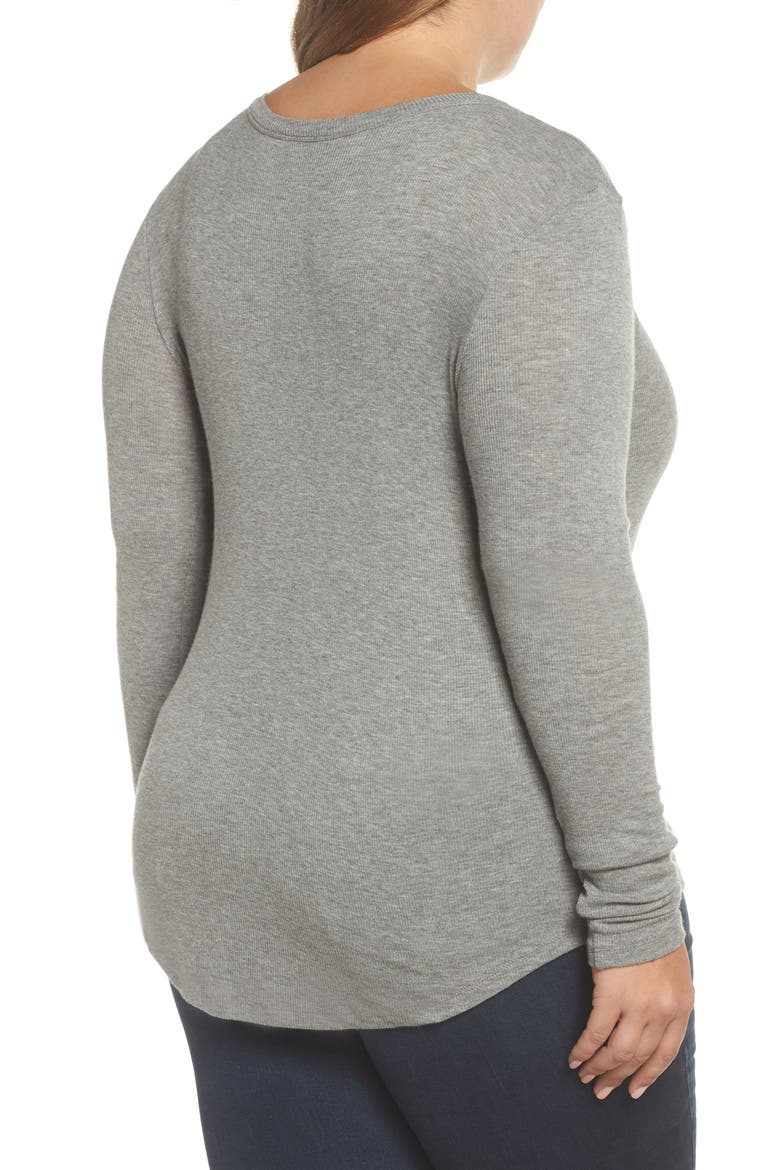 Ribbed Long Sleeve T-Shirt, Alternate, color, GREY CLOUDY HEATHER