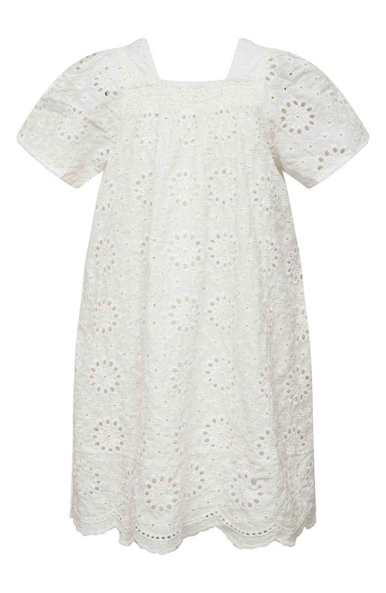 Beach Riot Kids' Little Ollie Eyelet Cotton Cover-Up Dress, Main, color, White
