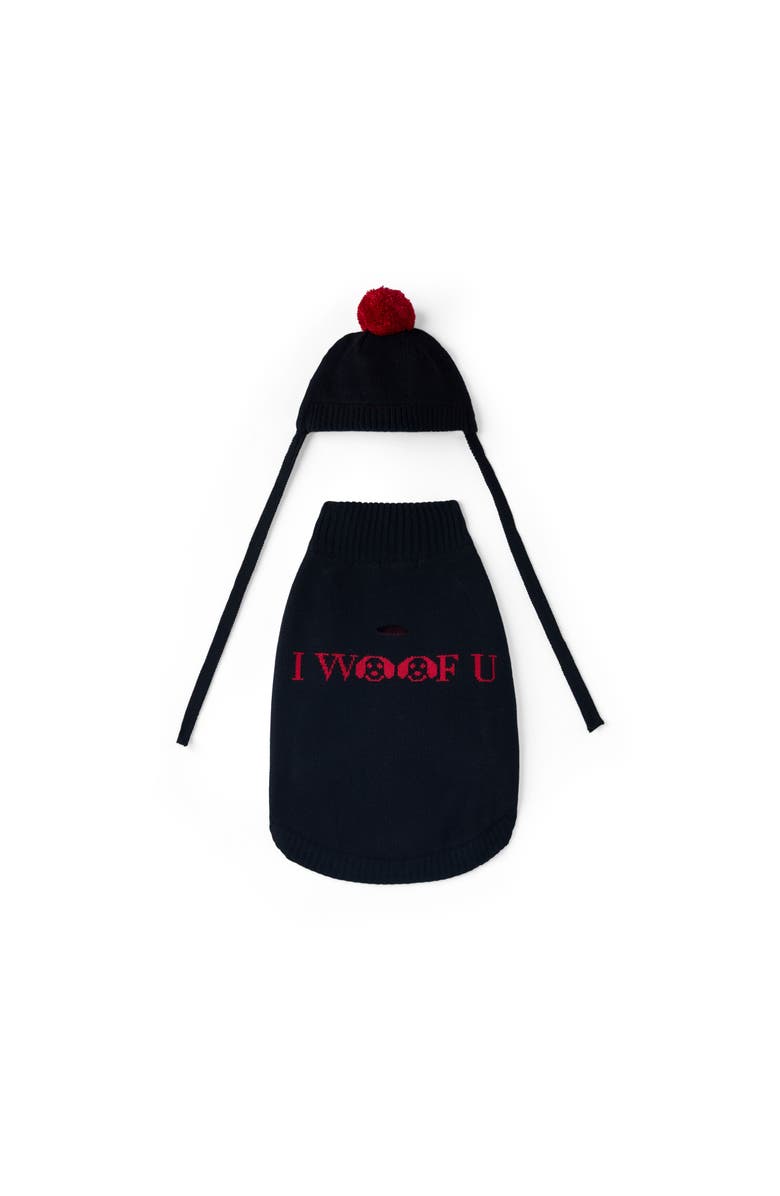 Moshiqa I Woof U Dog Sweater, Alternate, color, Black