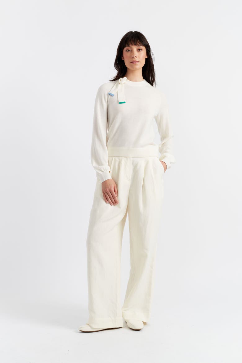 Merino Wool Sailors Knot Sweater, Alternate, color, Cream