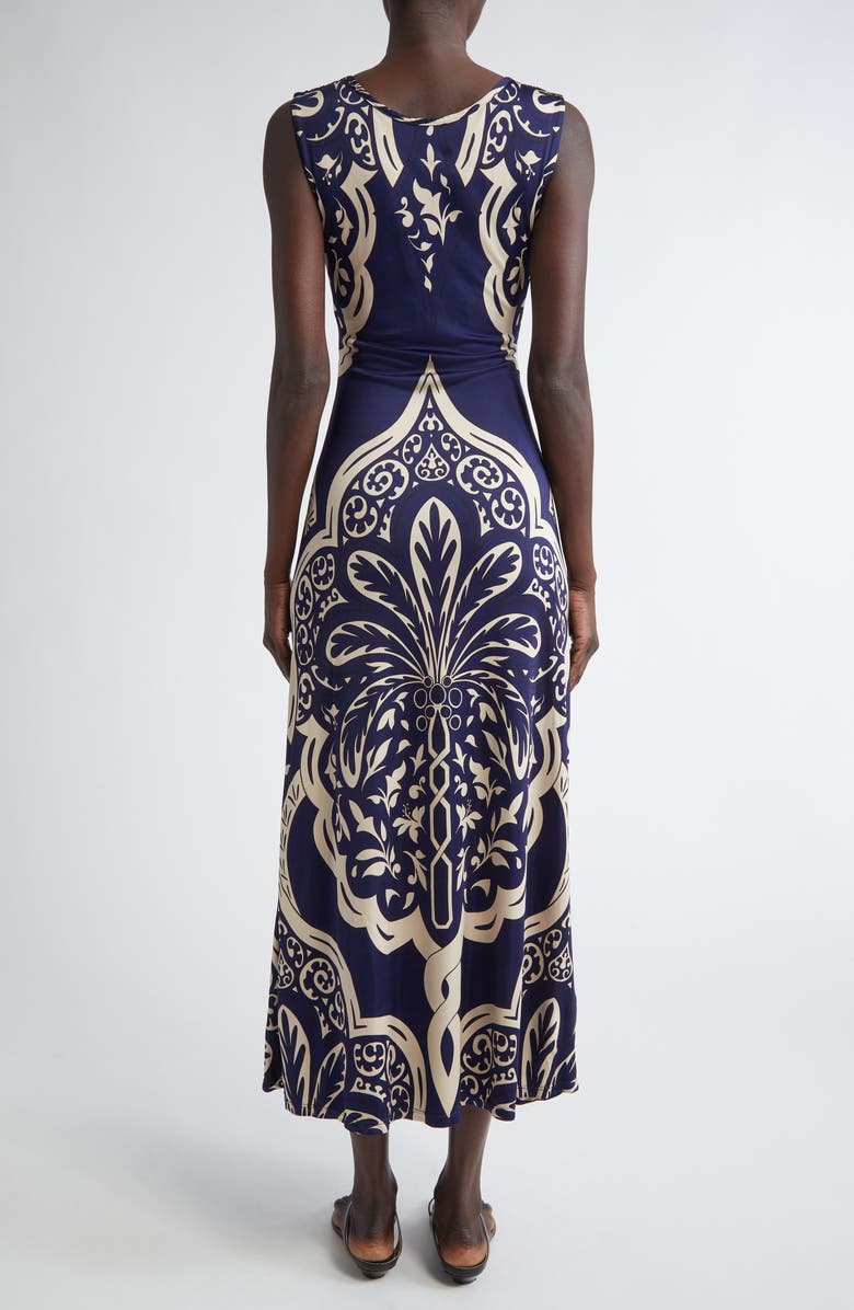 Johanna Ortiz Voyage Reversible Jersey Maxi Dress, Alternate, color, Palma Sevillana Navy/ Ecru