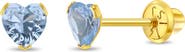 In Season Jewelry 14k Birthstone Cubic Zirconia Heart Earrings