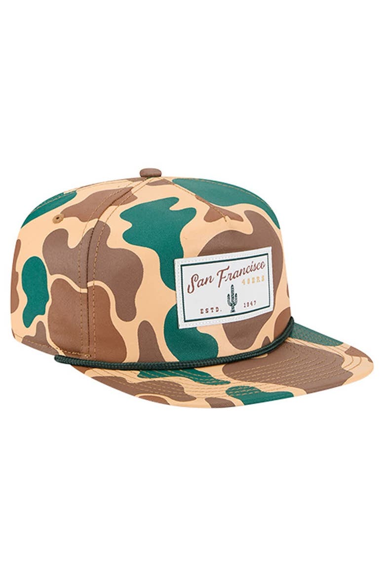 Men's New Era  Camo San Francisco 49ers Duck Rope 19TWENTY Snapback Hat, Alternate, color, Camo