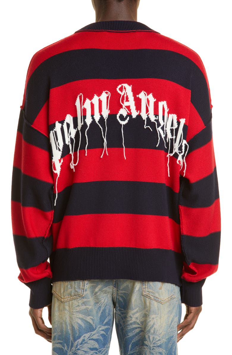 Palm Angels Bear Stripe Wool Sweater, Alternate, color,
