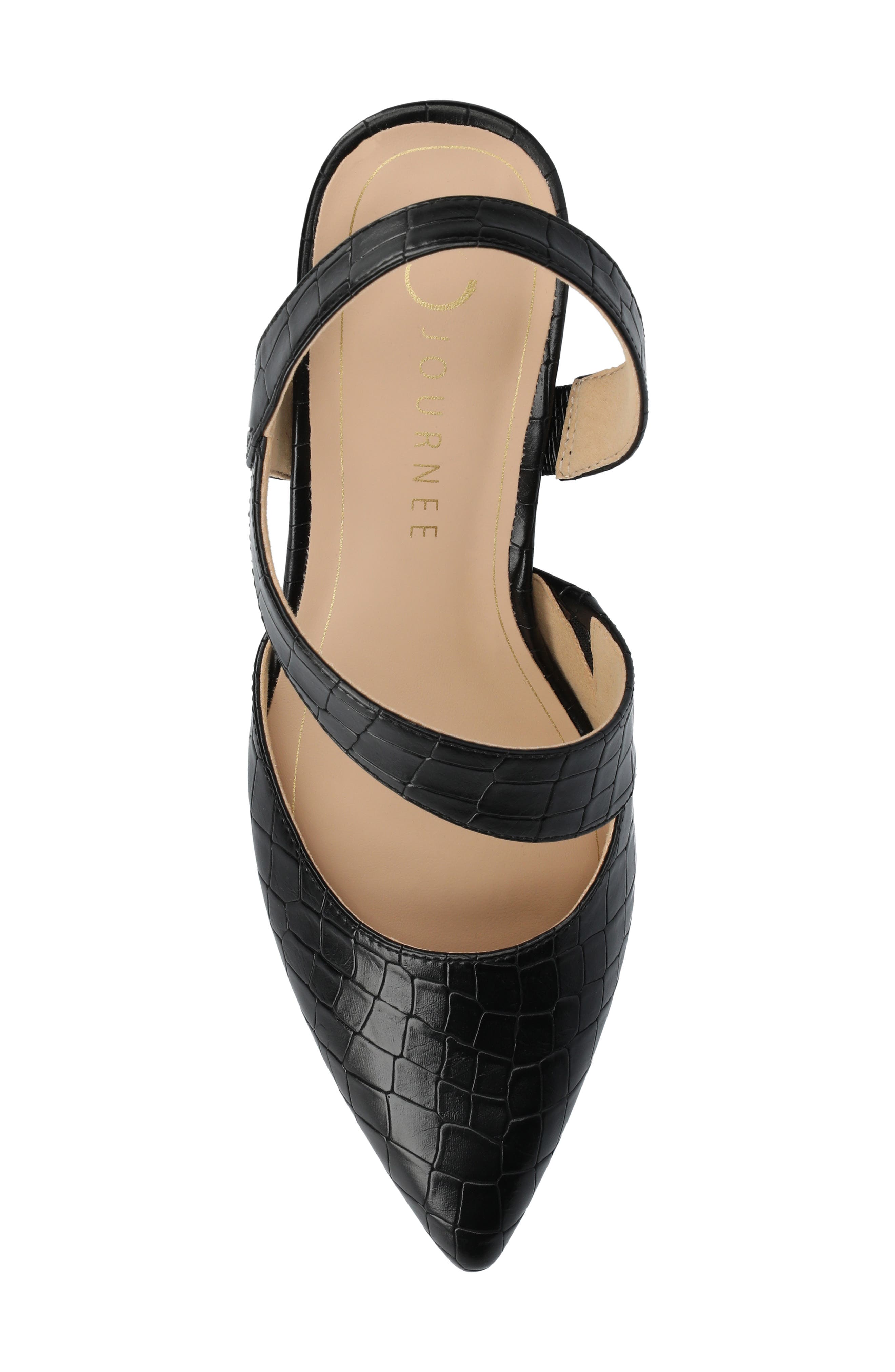 Scarlett Pointed Toe Pump, Alternate, color, BLACK CROCO