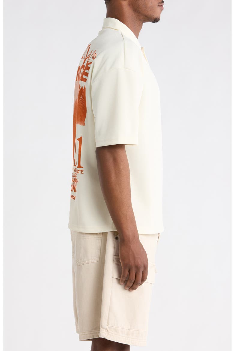 Invitation Only Graphic Polo, Alternate, color, OFF-WHITE/ ORANGE