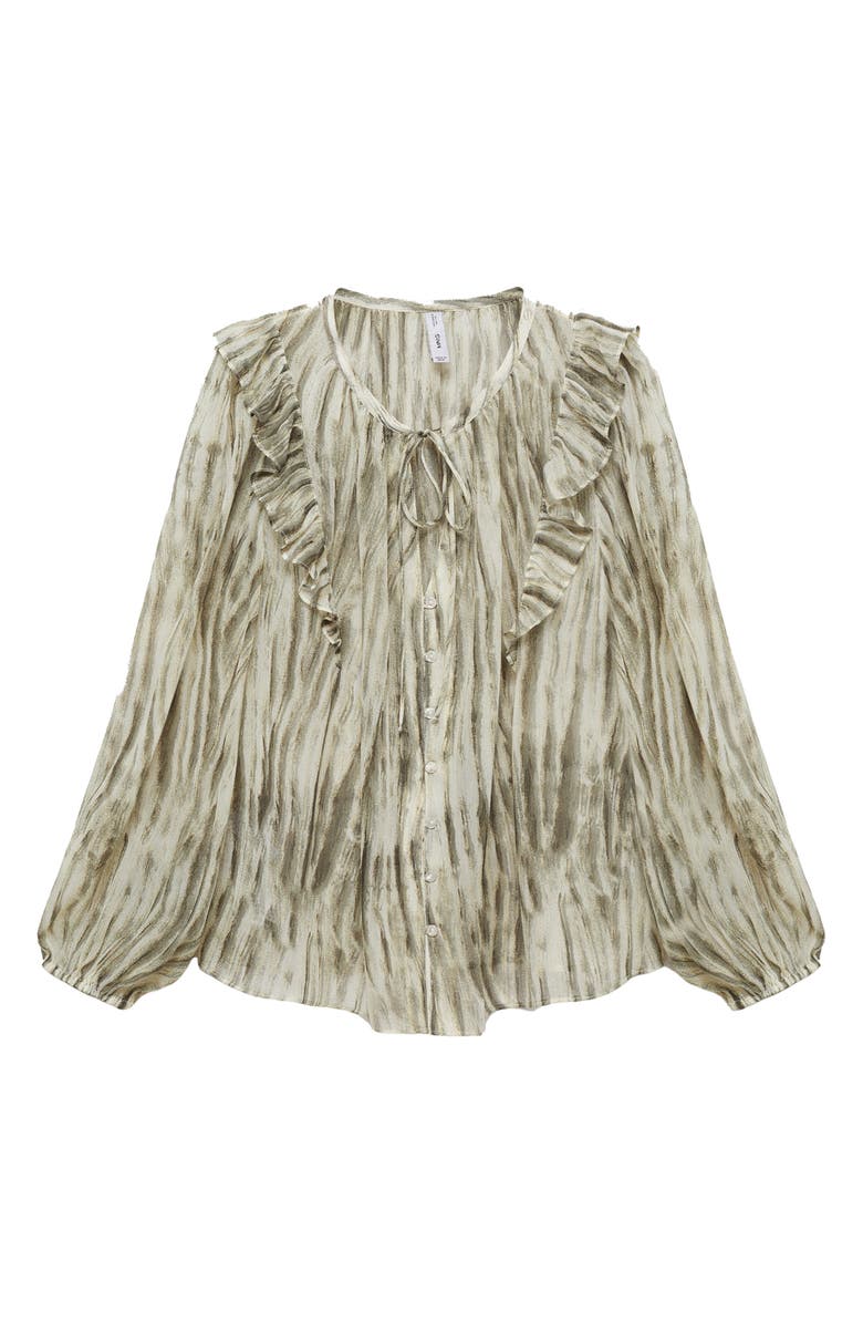 MANGO Ruffle Semisheer Top, Alternate, color, 