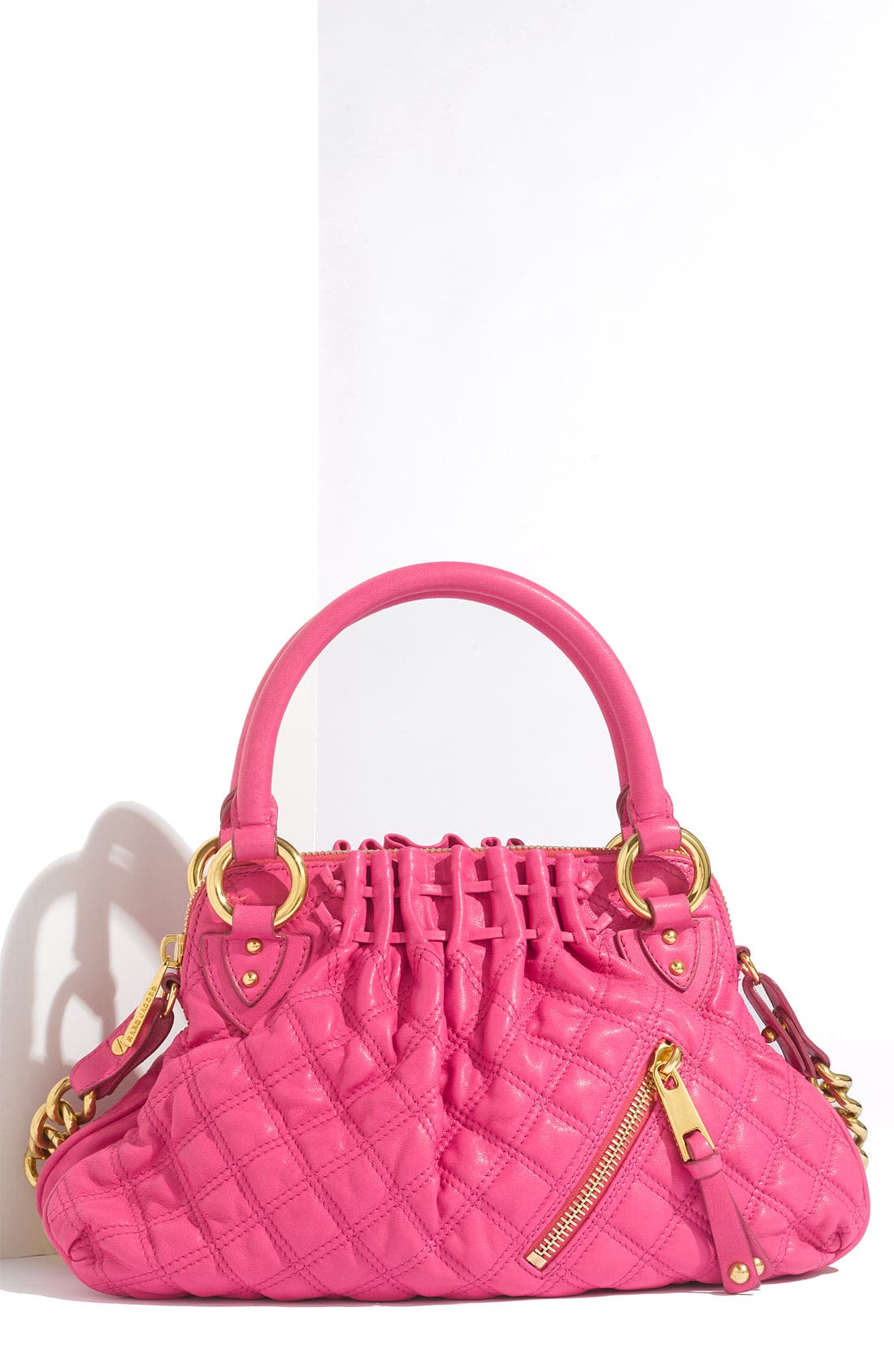 'Cecilia - Small' Quilted Leather Bag, Main, color, BRIGHT PINK