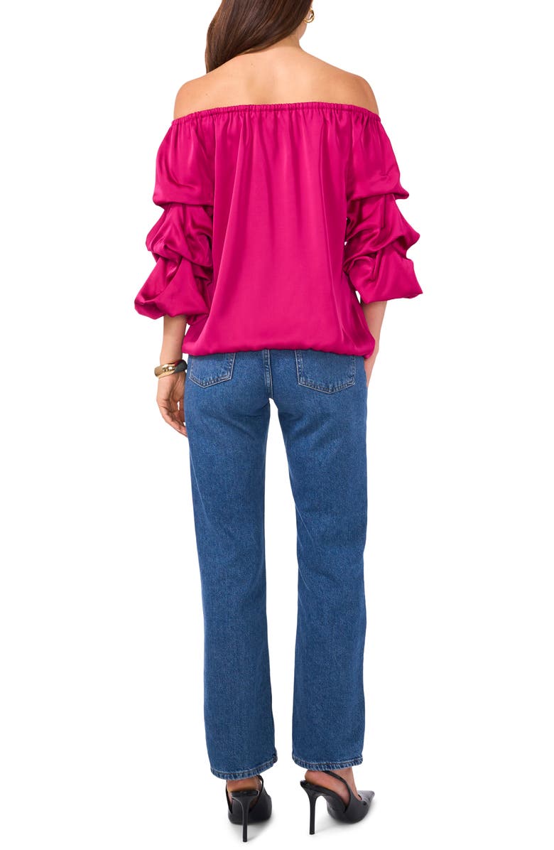 Vince Camuto Off the Shoulder Bubble Sleeve Top, Alternate, color, Wild Petunia